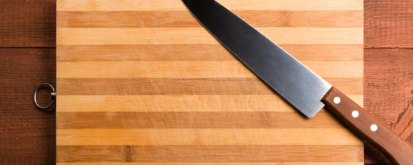 knife with a stabilized wooden handle